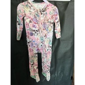 Posh peanut cordelia footie 6-9m pj pajamas skull Halloween